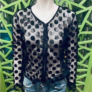 Staples Leather Embellished Sheer Jacket - NEW - S